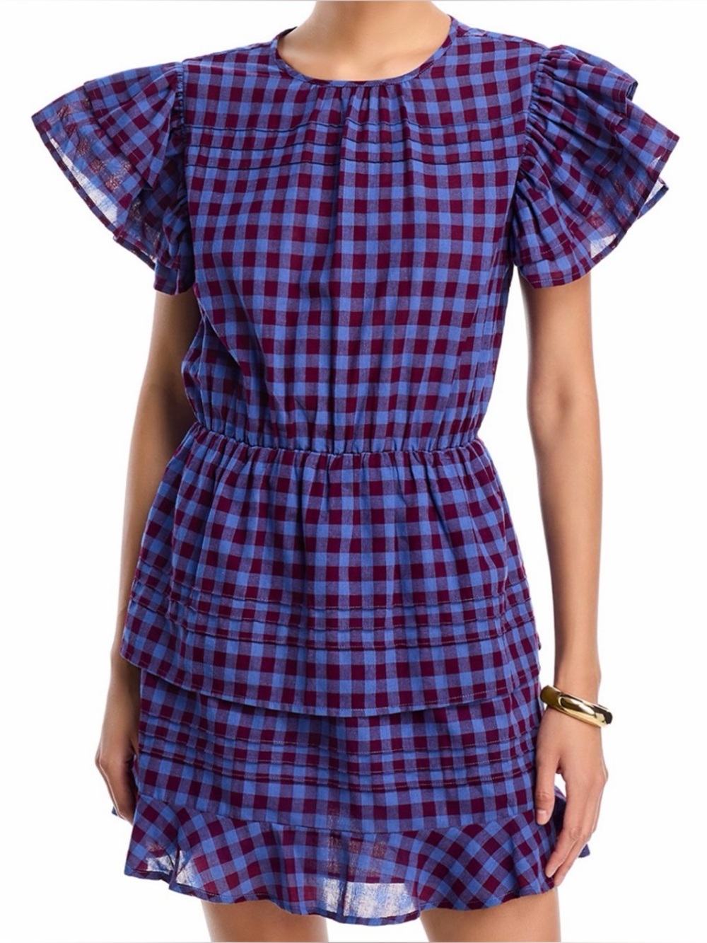Aqua Plaid Mini Dress